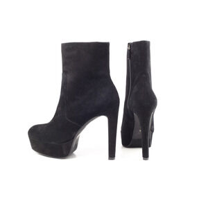 Stuart Weitzman Avenue 130 Black Suede Platform Ankle Boots Booties Sz 10.5B 41